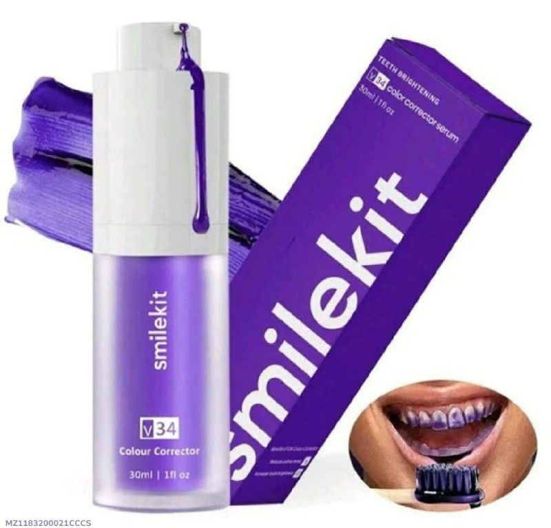 V34 Colour coorecter Serum purple toothpaste for teeth whitening