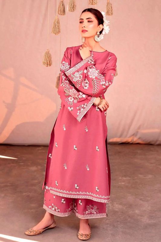 2pc women  unstitched Embroidered suits