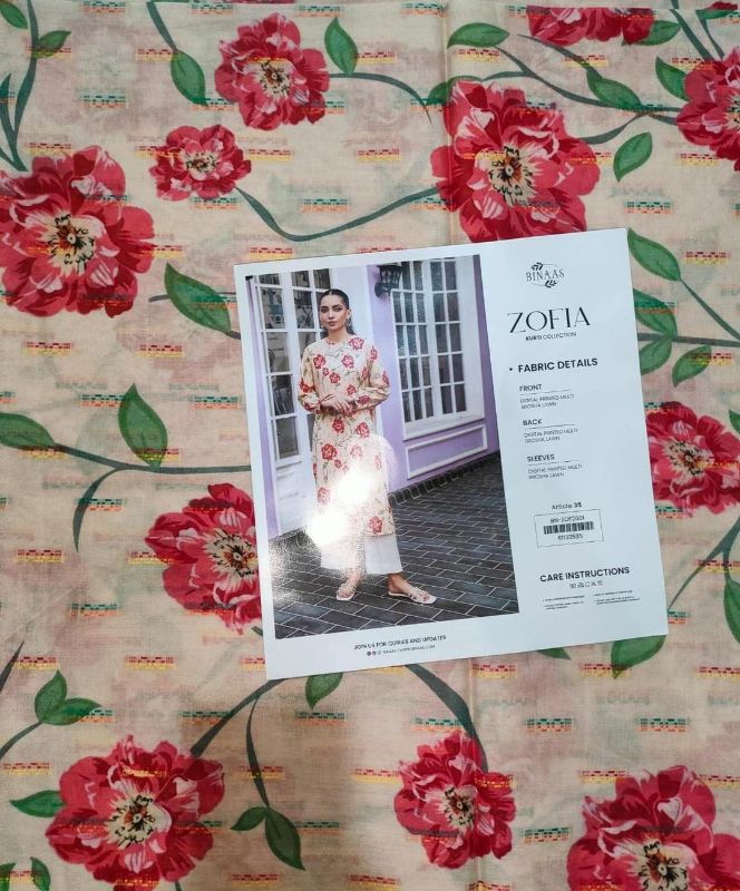 1pc women  unstitched printed Kruti