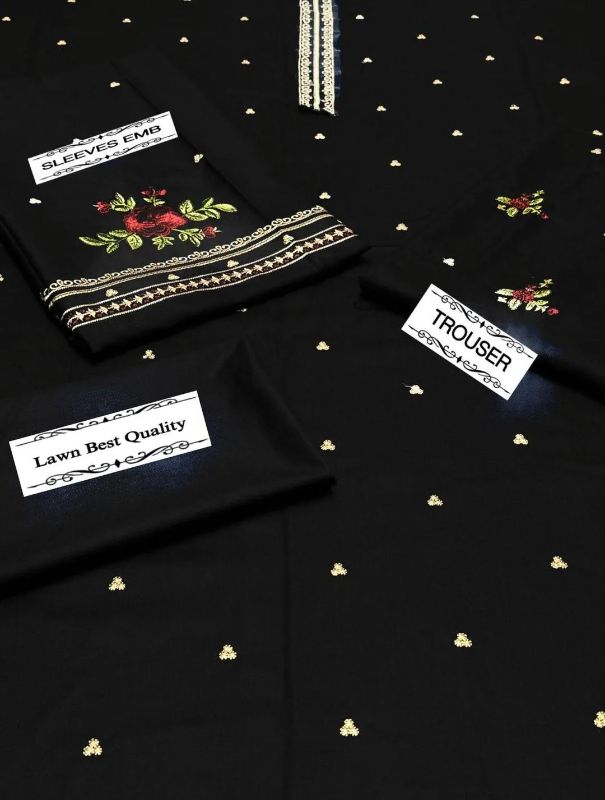 2pc women  unstitched Embroidered suit