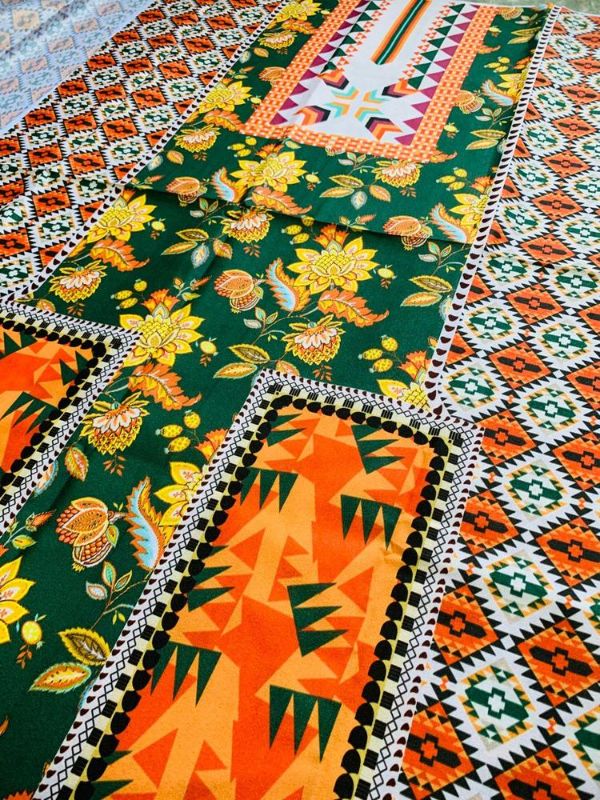 1pc women  unstitched 
 swiss prited shirt