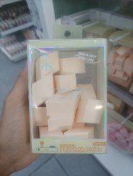 Make up puff bentuk belah ketupat 2 in 1 basah kering kemasan 15 pcs