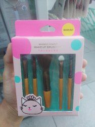 Set brush kuas make up gagang bambu alami