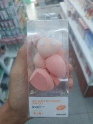 Alat make up spons telur kecantikan wadah beruang (kemasan 8 pcs)