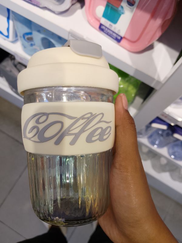 Gelas Kopi Berwarna-warni - Krem - 400ml