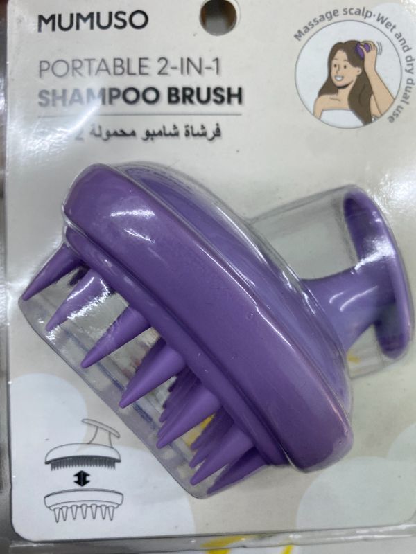 Sisir Cuci Rambut 2 in 1 Portable-Ungu