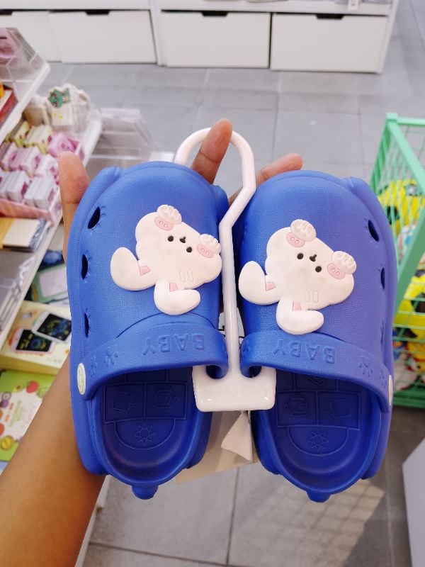 SandalBaim Lubang Anak-anak Motif Kelinci -Biru 23/24
