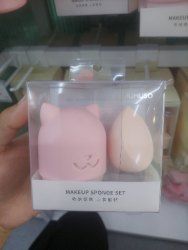 Set Spons Rias Bentuk Tetesan Air  (Pink)