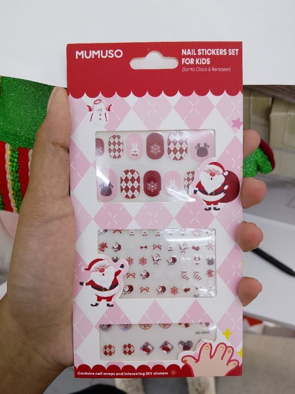 Set Seni Kuku Anak MUMUSO - Sinterklas dan Rusa