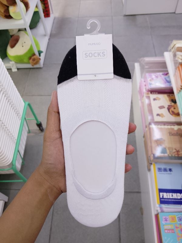 Set Kaus kaki pria jala invisible 3 pasang-hitam&putih