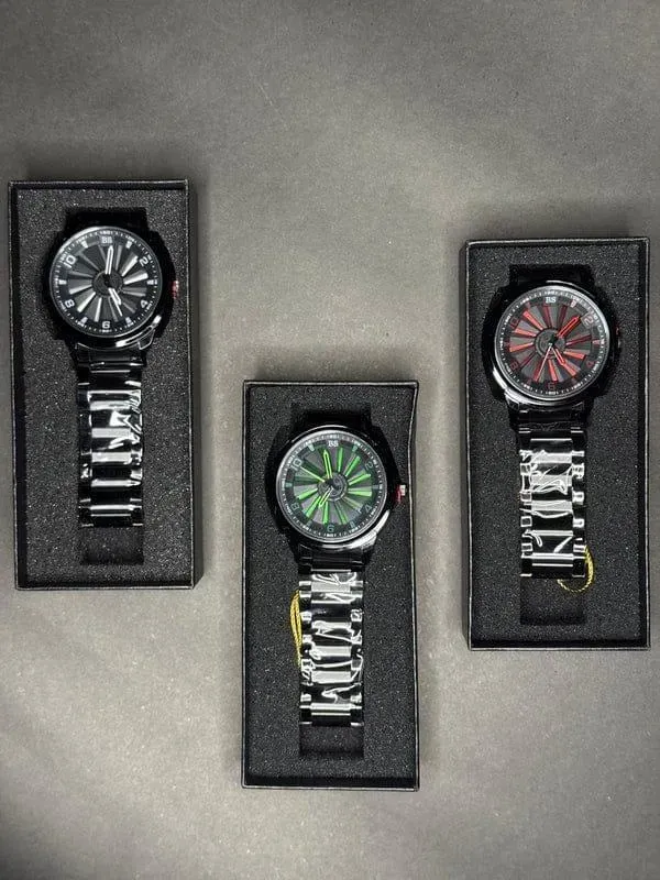 Stainless Steel Spinning Watch Multicolor Boxed