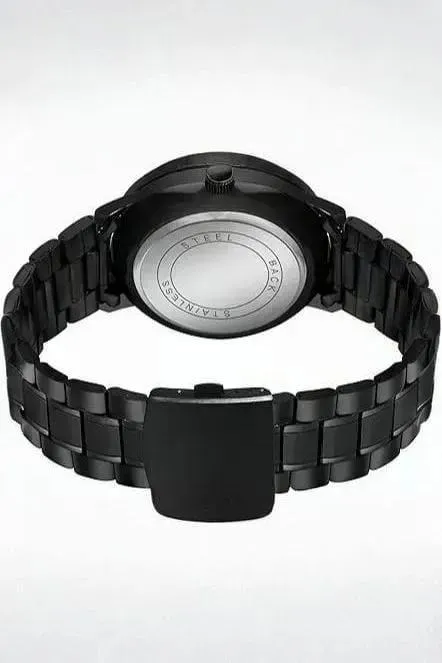 Stainless Steel Spinning Watch Blue Dial Black Strap - Multicolor
