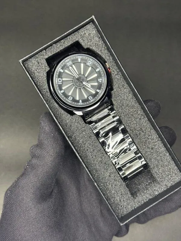 Stainless Steel Spinning Watch Multicolor Boxed