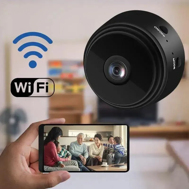 Mini WiFi Camera HD 1080P Night Vision Black