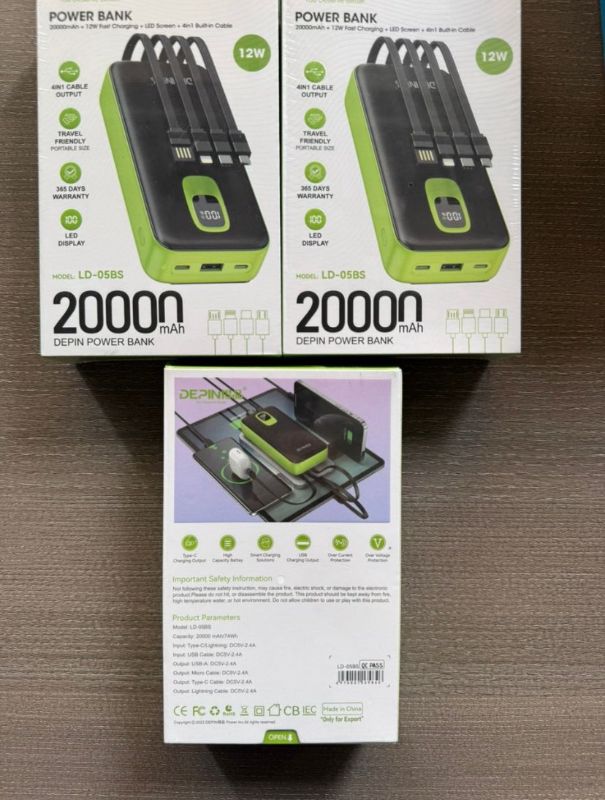 Depin 20,000mAh Power Bank (Model: LD-05BS)