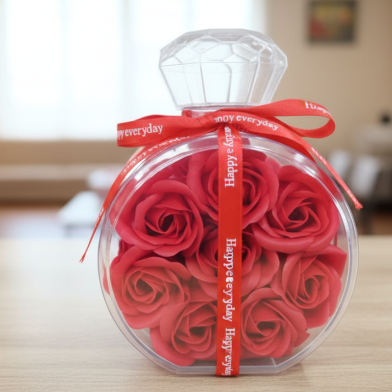 Elegant Rose Soap Gift Bottle (Round)