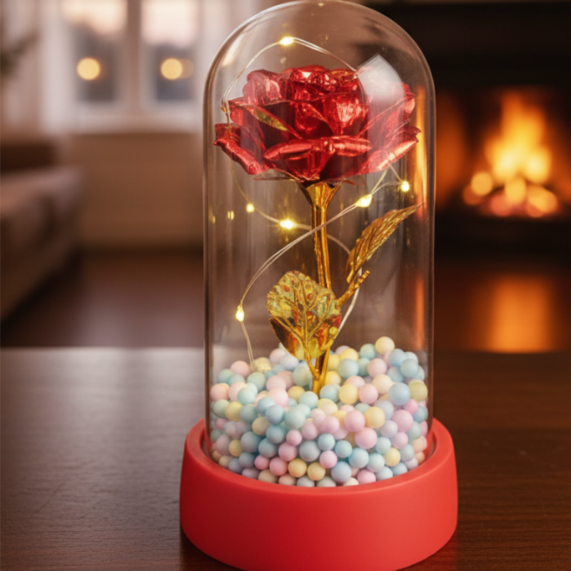 Enchanted Everlasting Rose Under Glass Dome