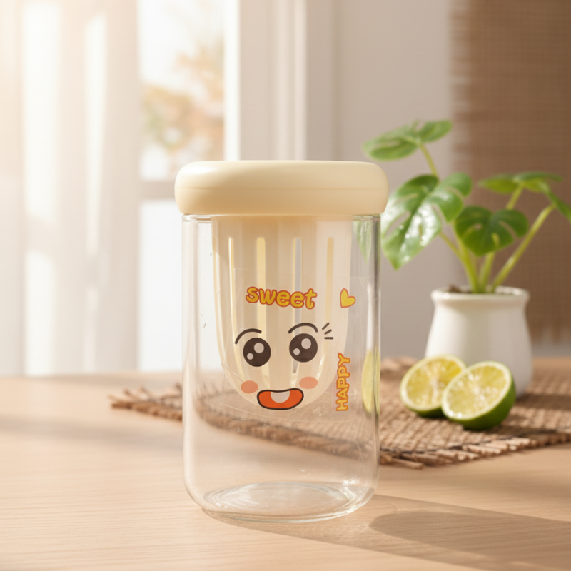 "Sweet Happy" Citrus Infuser Glass Bottle