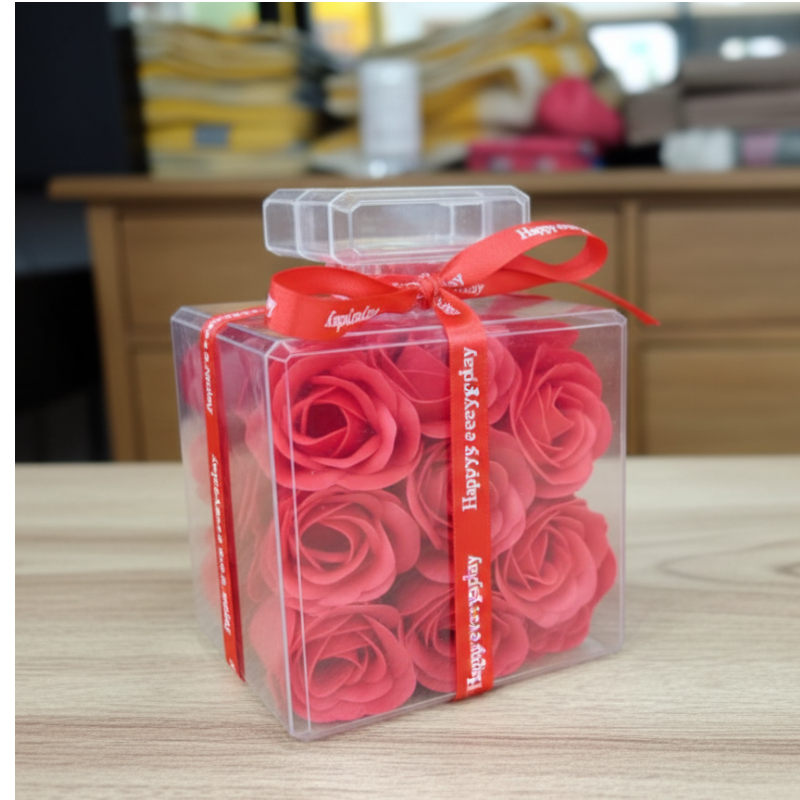 Elegant Rose Soap Gift Bottle (Square)