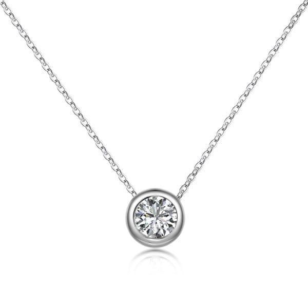 Simple Silver Plated Zircon Pendant