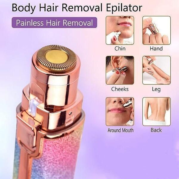 Rechargeable Women's Eyebrows Hair Trimmer with Detachable Head and Rotary Blade