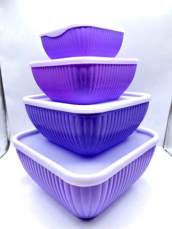 Food Storage Container, Pack Of 4 Purple
