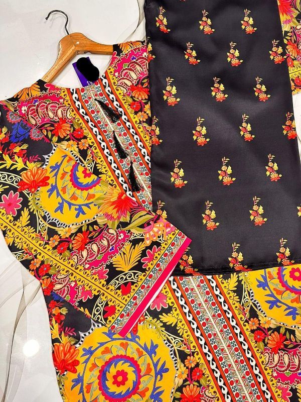 Front And Back Digital Printed Air-Sleeves Shirt With Printed Flapper - 2 Pcs