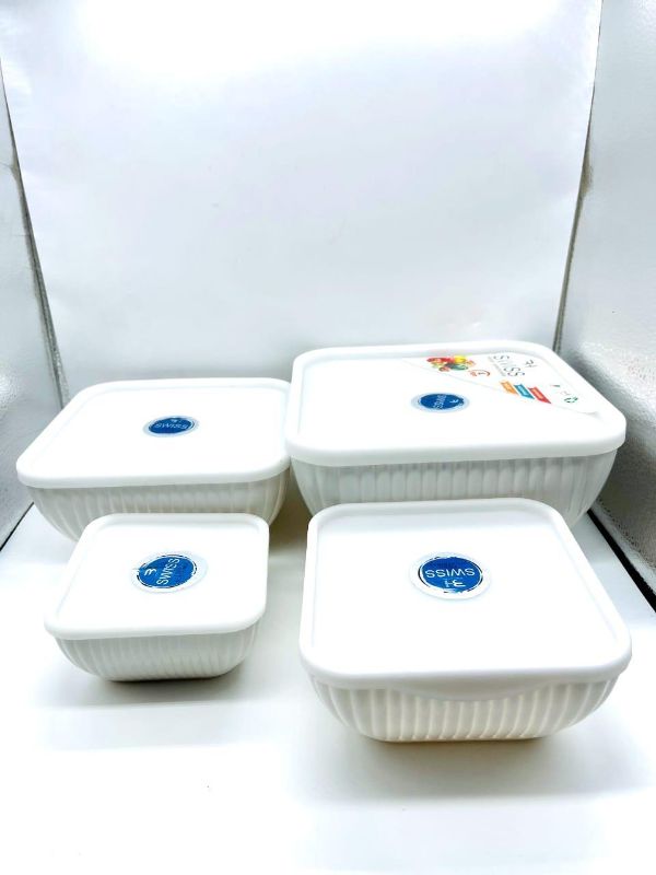 Food Storage Container, Pack Of 4 Grey
