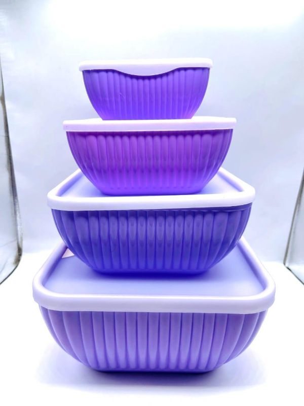 Food Storage Container, Pack Of 4 Purple