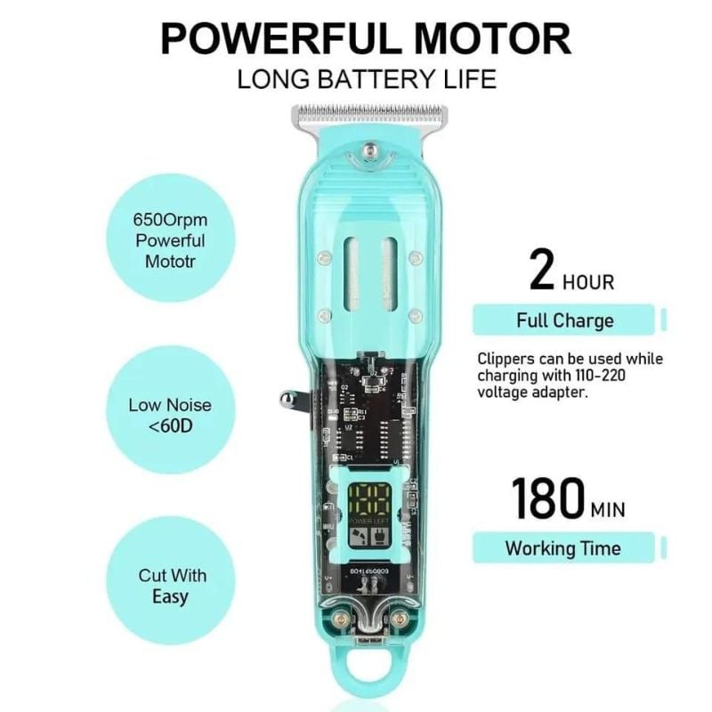 Transparent Electric Hair Removal Men's Trimmer