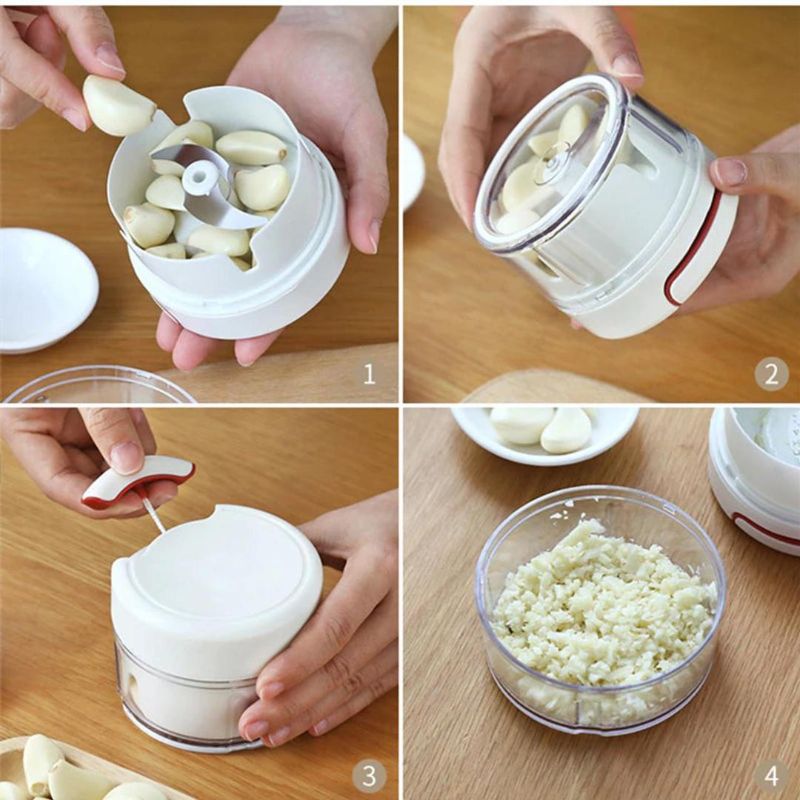 Durable Stainless Steel Manual Food Chopper - 1 Pc for Effortless Food Prep