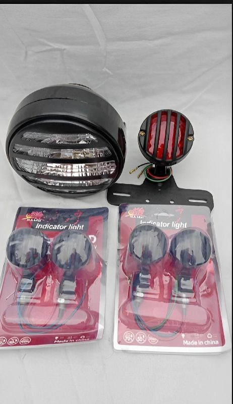Cafe racer kit deal of 3 Item's Headlight backlight and 4 pieces indicator's for 70 and 125cc bikes