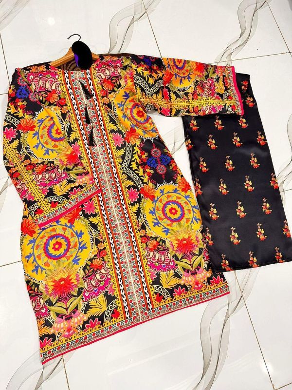 Front And Back Digital Printed Air-Sleeves Shirt With Printed Flapper - 2 Pcs