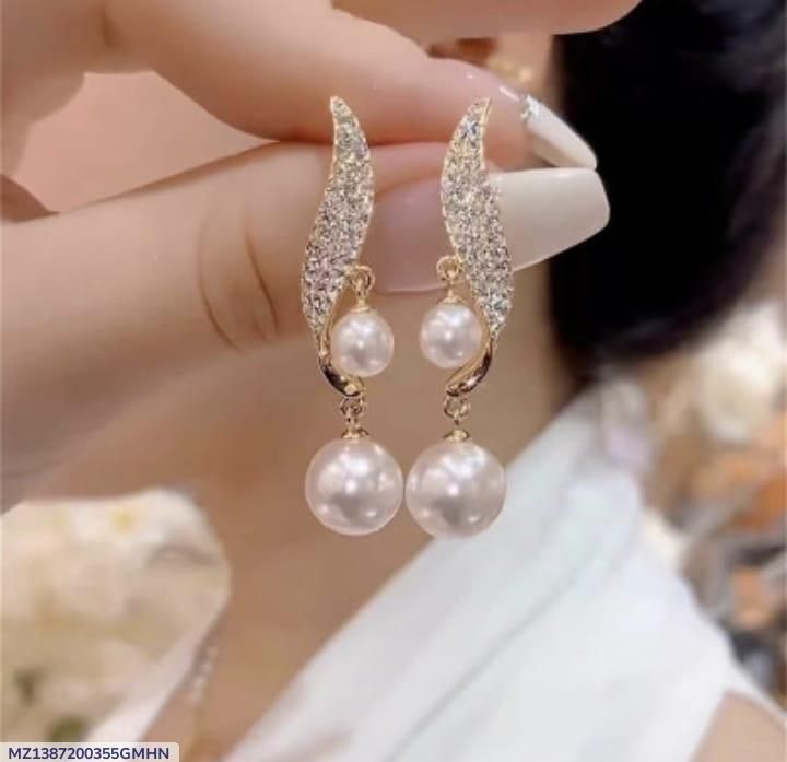 Charms Hanging Gold Plated Zircon Dangling Earrings