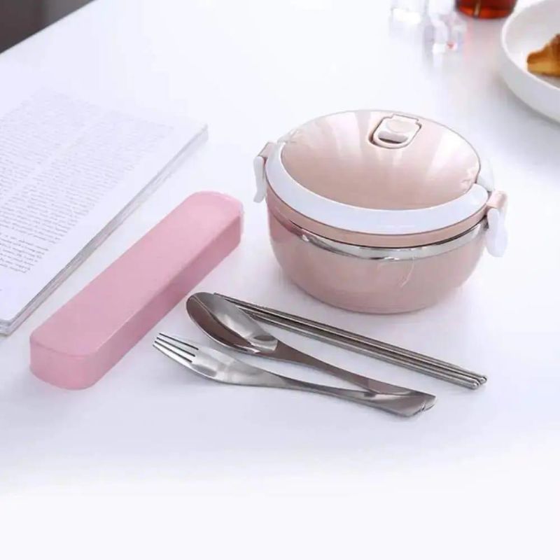 Round Shape Vacuum Lunch And Dinner Tiffin Box - 700ml