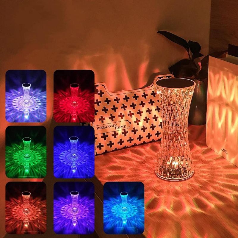 Crystal Rechargeable Table Lamp - 16 Color Touch Control Night Light