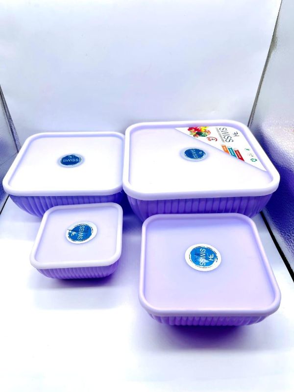 Food Storage Container, Pack Of 4 Purple