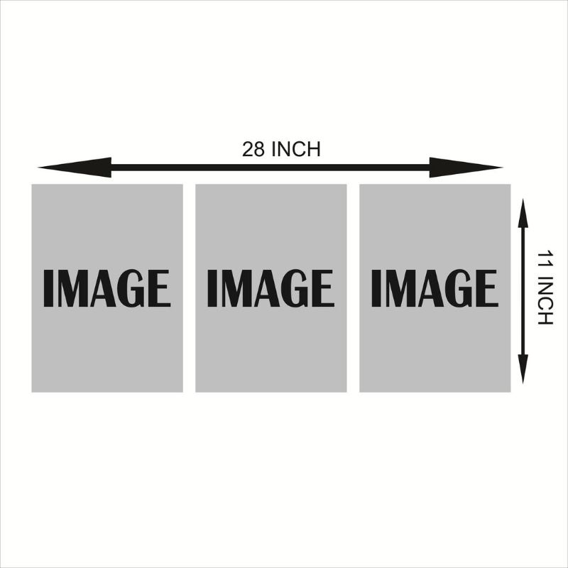 Multicolor Abstract Art Wall Frame - 3 Pcs with Adjustable Shelves