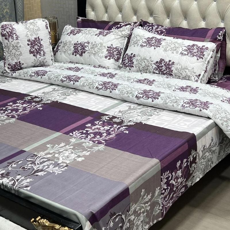 7 Pcs Cotton Salonica Quilted Comforter Set
