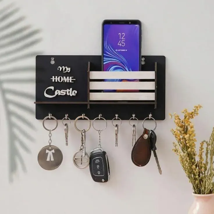 Premium Wooden "The Home Castle Key Holder" for Home and Office Decor