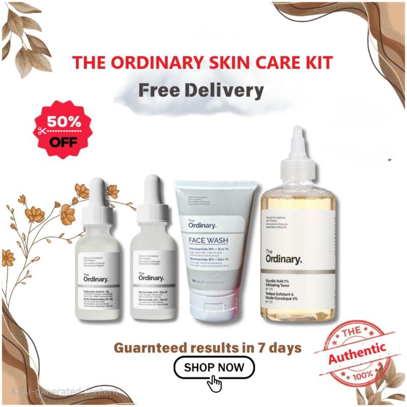 4 in 1 Skincare Bundle – 4 Pcs Glycolic Acid, Face Wash, Niacinamide & Hyaluronic Acid Serum