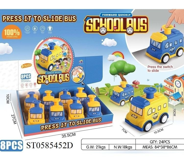 (668-70A) P/G School Bus, 8 Pcs/Db