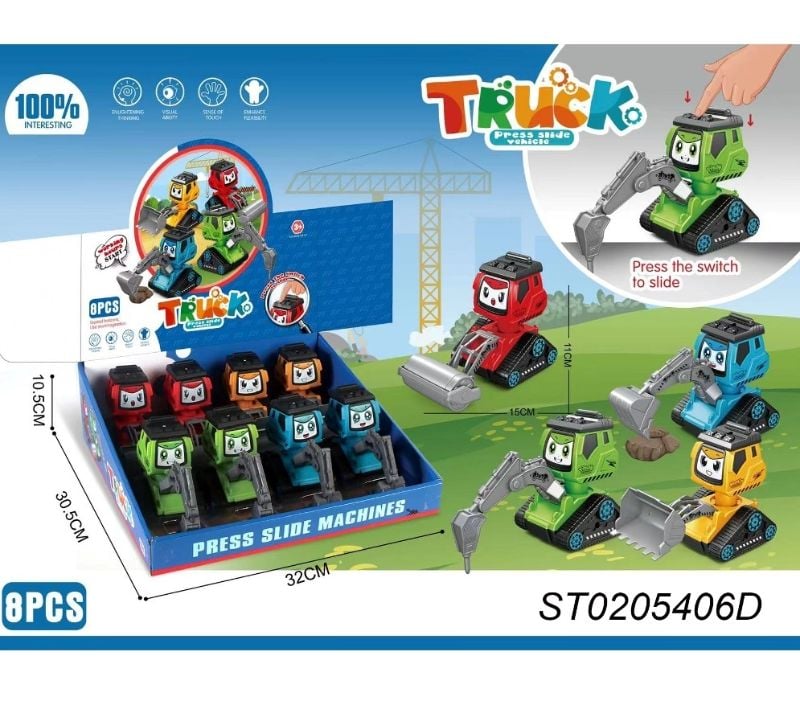 (668-17A) Press And Go Truck.8Pcs/D.Box