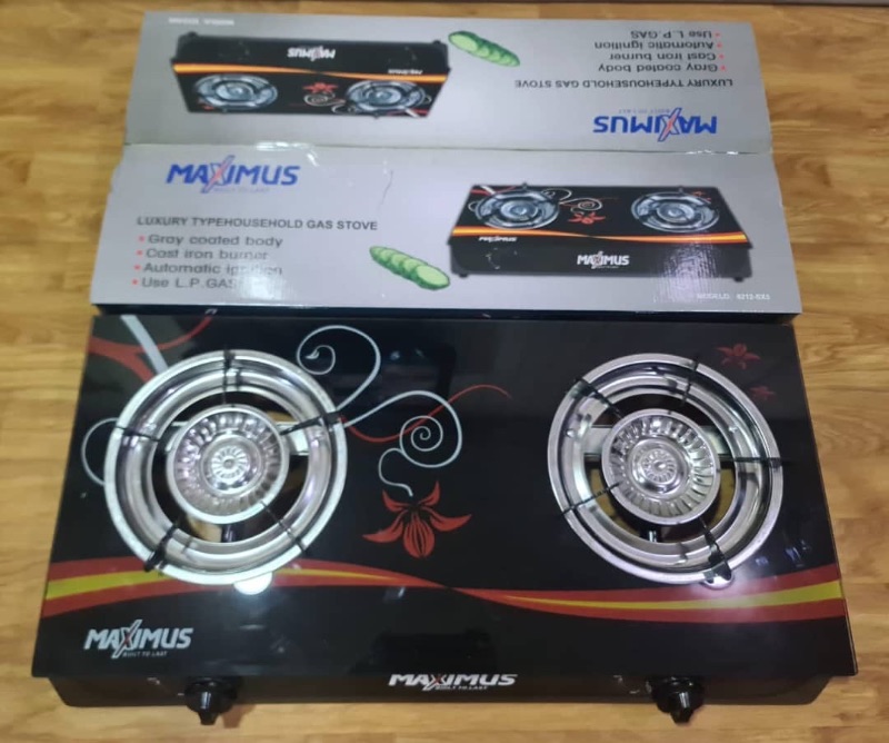 2 FACE MAXIMUS AUTO IGNITION GLASS GAS COOKER