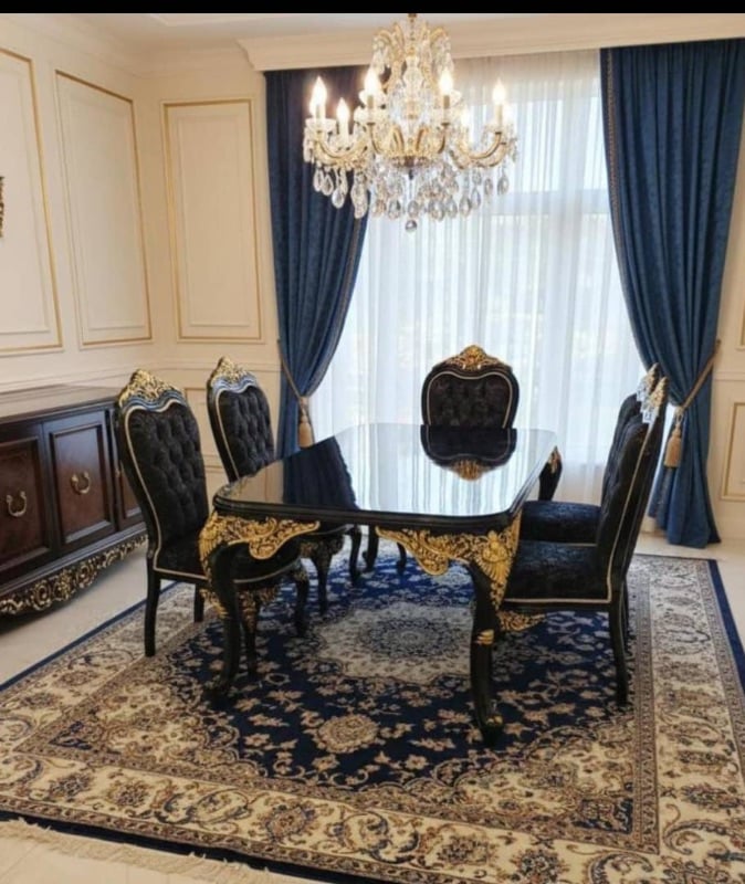 Turkish Egyptian Royal Dining by 6 Chairs