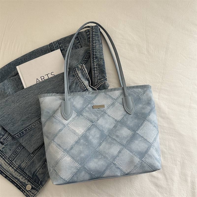 Denim Patchwork Tote Bag