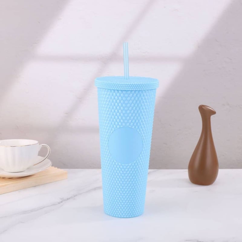 DOUBLE WALL GLAM CUP WITH STRAW