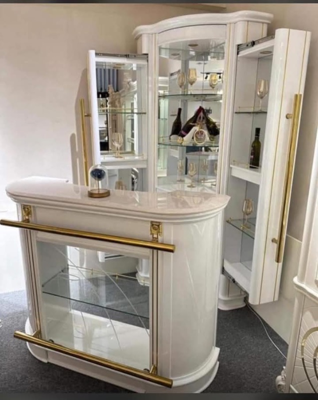 Wine Bar with Marble top Counter 
White