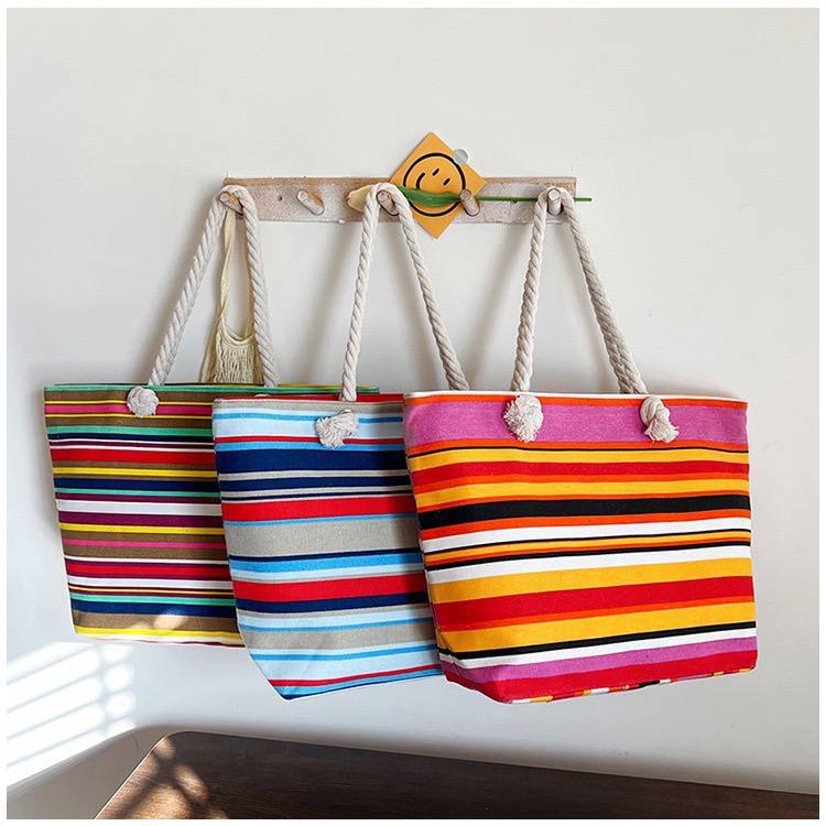Striped Rope Tote Bag