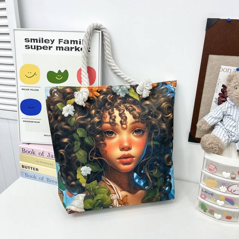 Art Canvas Rope Handle Tote Bag